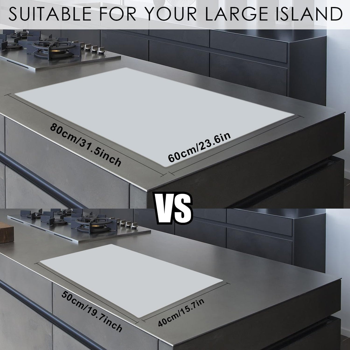 Extra Large Silicone Mat, 31.5x23.6 Large Silicone Placemats for Kids, Gray Large Silicone Sheet for Crafts Heat Resistant Mat for Kitchen Counter, Non-Stick Silicone Table Mat for Dough and Pastry