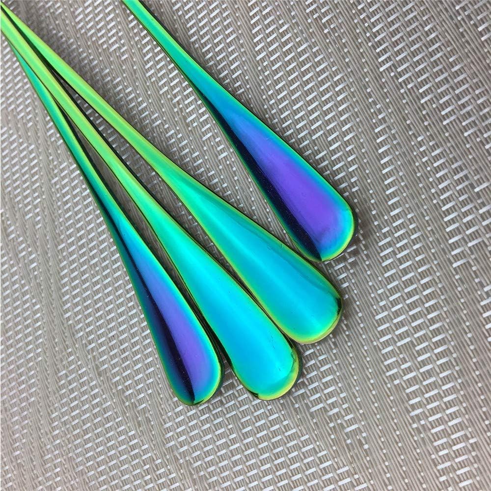 10 Piece Long Handle Iced Tea Spoon, Stainless Steel Coffee Mixing Spoons - Long Cream Dessert Spoons