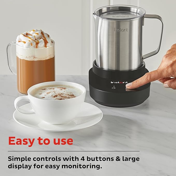 Instant Pot Instant MagicFroth 9-in-1 Electric Milk Steamer and Frother, 17oz Stainless Steel Pitcher, Hot and Cold Foam Maker and Milk Warmer for Lattes, Cappuccinos, Macchiato
