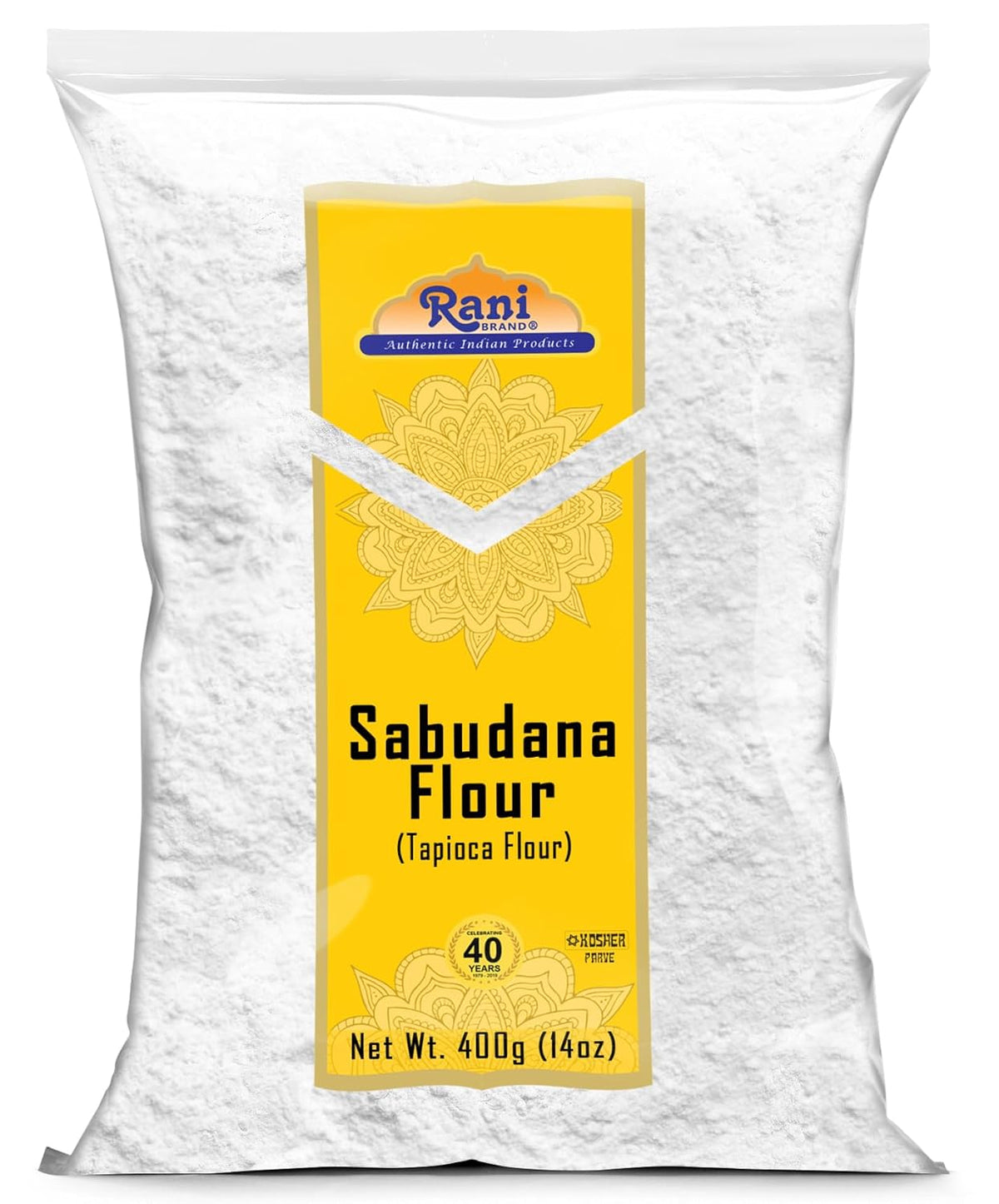 Rani Sabudana Flour (Tapioca/Sago Flour) 14oz (400g) ~ All Natural | Vegan | Gluten Friendly | NON-GMO | Kosher | Indian Origin