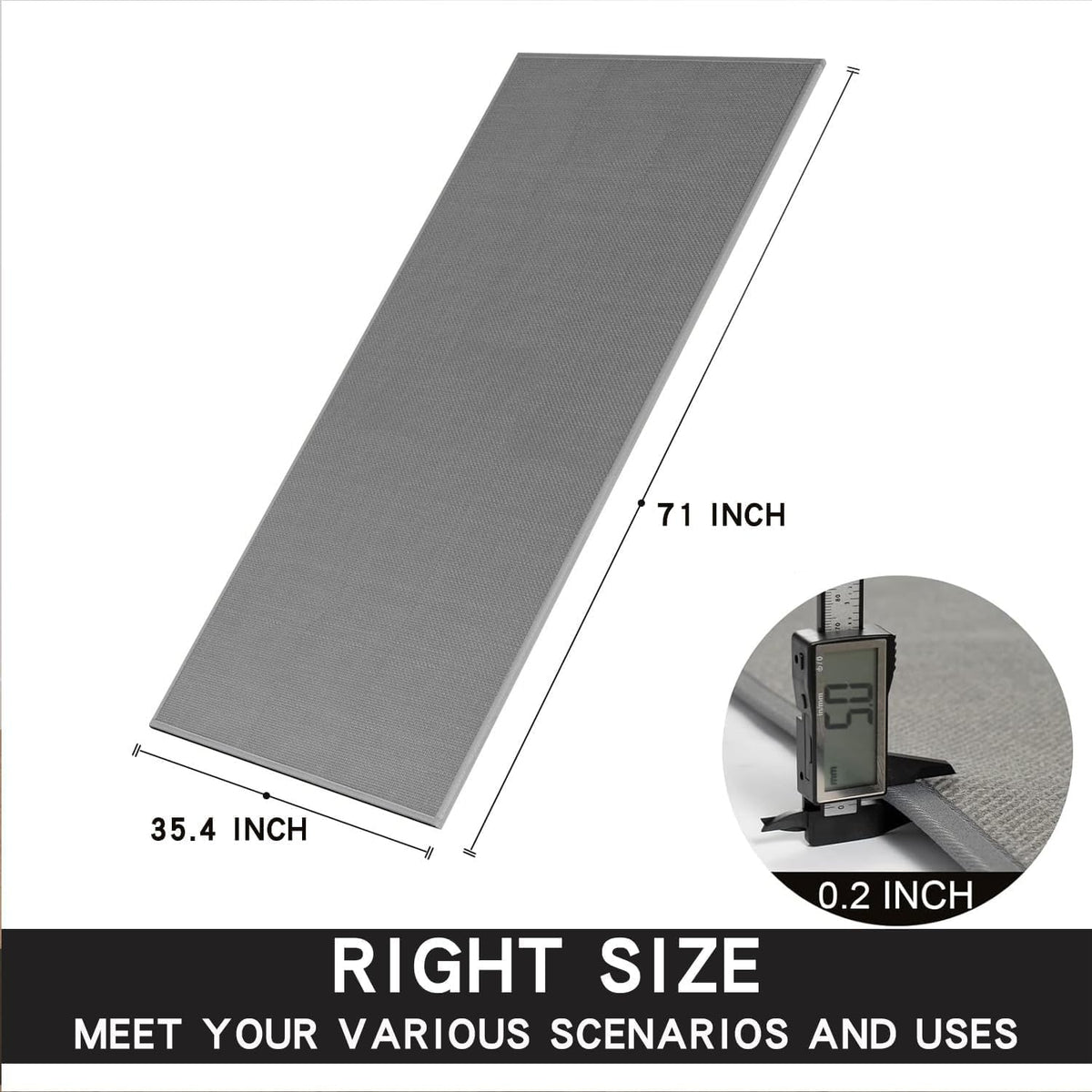 Kitchen Mat, Rubber Backing Cushioned Non Slip Kitchen Rugs for Floor, Absorbent Runner Comfort Standing Mat Rug Washable for Kitchen, Office, Home, 35.4"x71" (Grey)