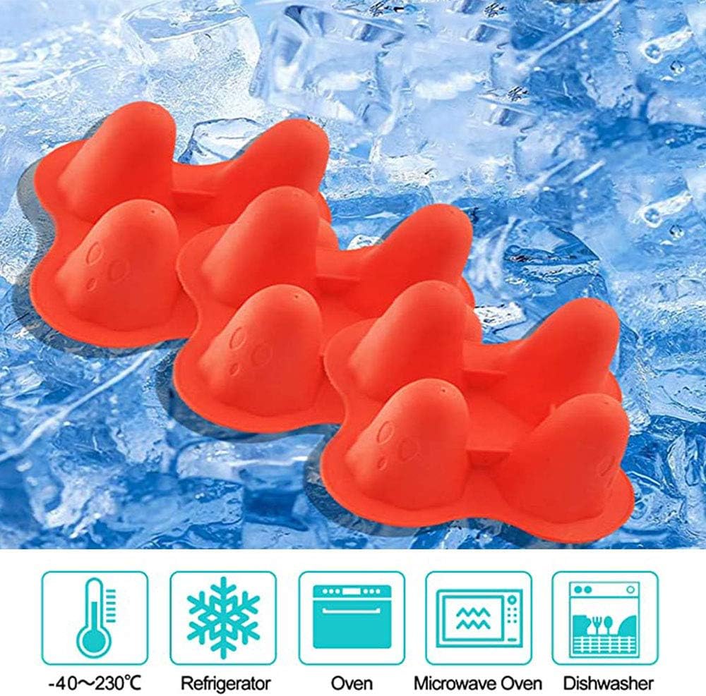 Silicone Ice Cube Molds,Halloween Ghost Ice Cube Maker Tray for Whiskey, Spirits, Liquor, Cocktails,Candy, Cake, Soap,Set of 4