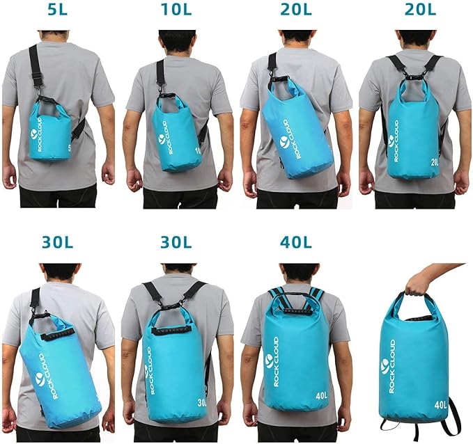 ROCK CLOUD Dry Bag Waterproof 20L Dry Sack for Kayaking Rafting Boating Beach Surfing Swimming Canoe Camping Hiking Fishing Ski, Yellow