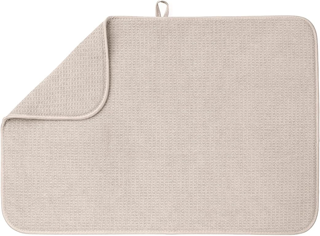 Bellemain XXL Dish Mat Microfiber Dish Drying Mat, Super absorbent (Light Grey, 17" x 24")