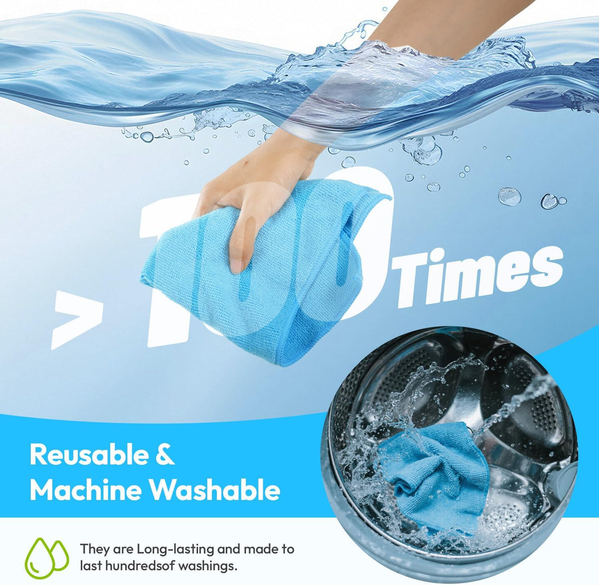 24Pack Microfiber Cleaning Cloths 12”x12” - Extra Thick Kitchen Towels - Streak-Free, Lint-Free, Fast Absorbent - Reusable Multi-Purpose Housekeeping Rags for Cars, Dishes, Floors, Tiles