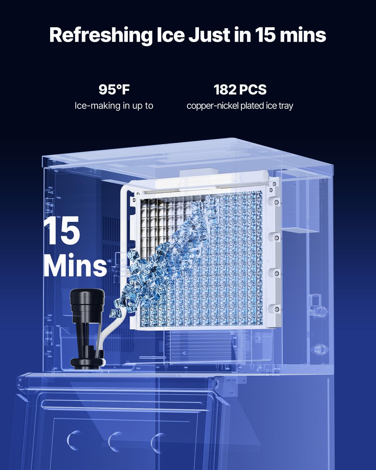 VEVOR Commercial Ice Maker Machine-Head 450 lbs/Day, 22 Inch Stainless Steel Industrial Ice Machine, Self-Cleaning and Scheduled Ice Making, Modular Ice Cube Machine for Restaurant Hotel - Head Only