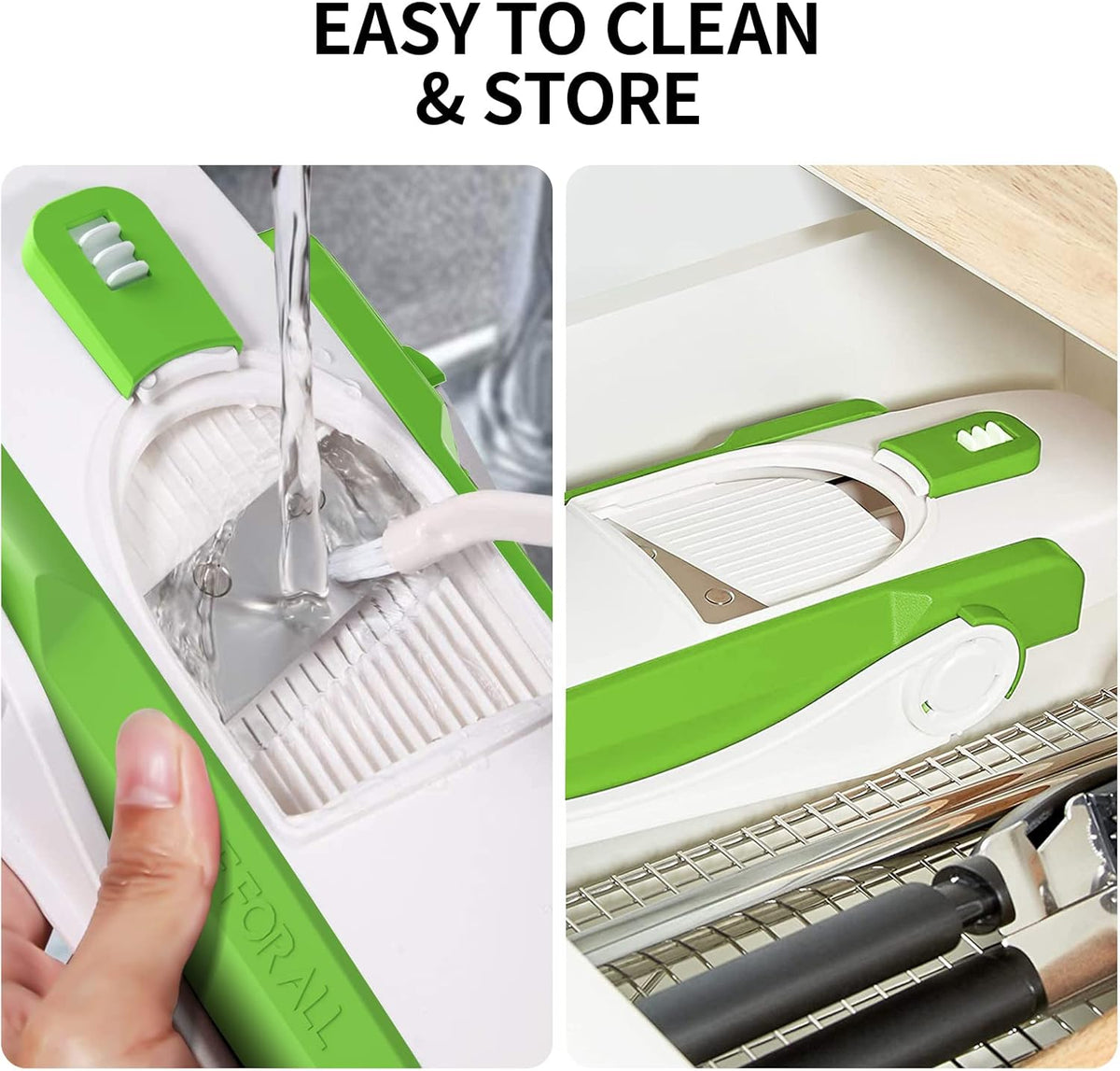 Safe Mandoline Slicer 5 in 1 Vegetable Chopper Food Potato Cutter, Strips Julienne Dicer Adjustable Thickness 0.1-8 mm Kitchen Chopping Artifact Fast Meal Prep