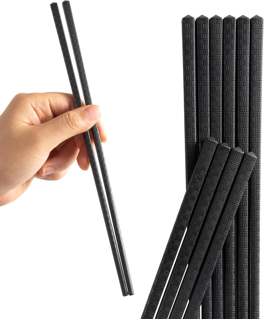 10 Pairs Fiberglass Chopsticks, Reusable Alloy Chop Sticks Non-slip Chopsticks, Dishwasher, 9 1/2 Inches