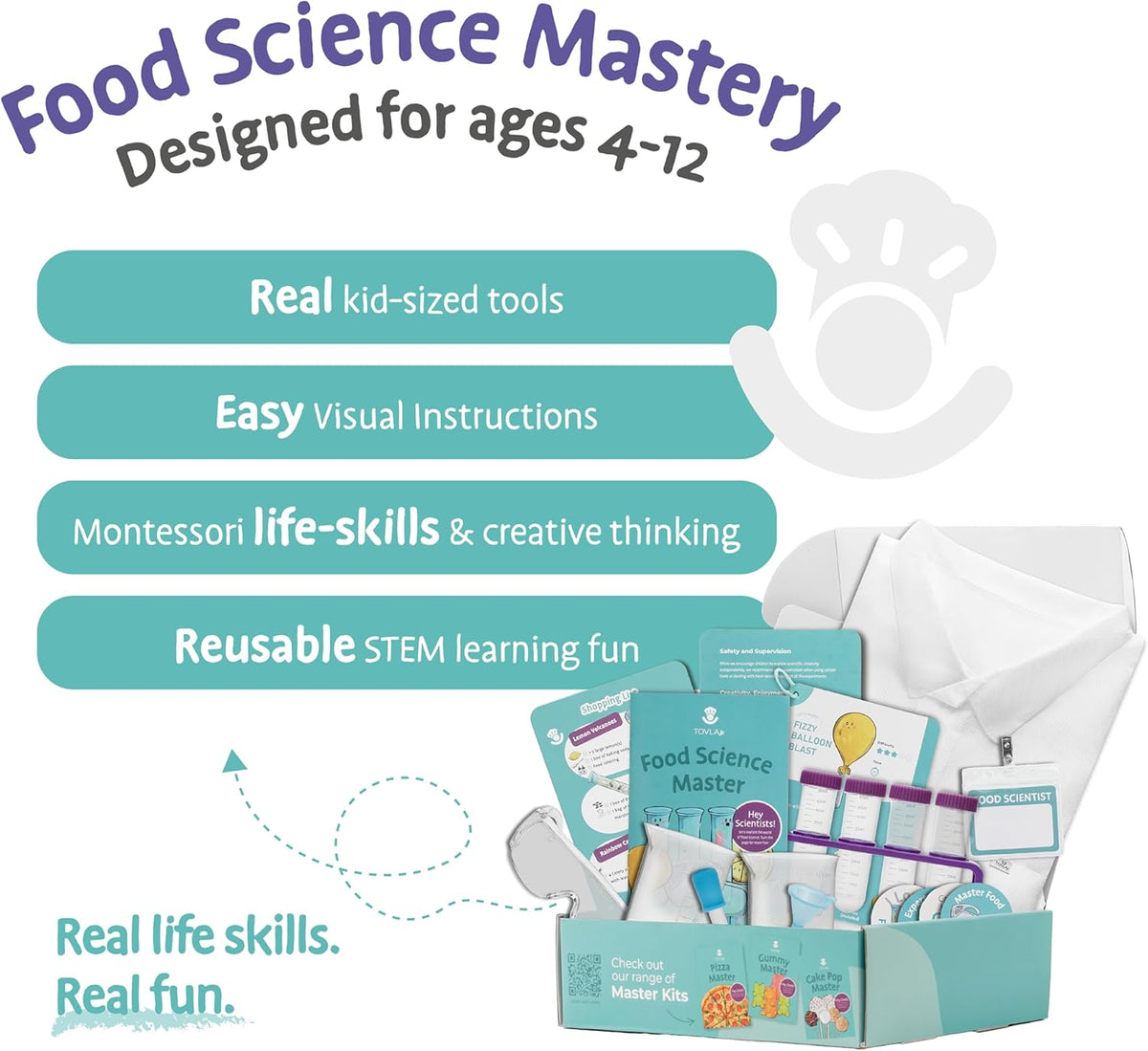 Tovla Jr. My First Food Science Kit – Edible Slime + Fun Experiments – STEM Montessori-Inspired Activity Set for Ages 5-8