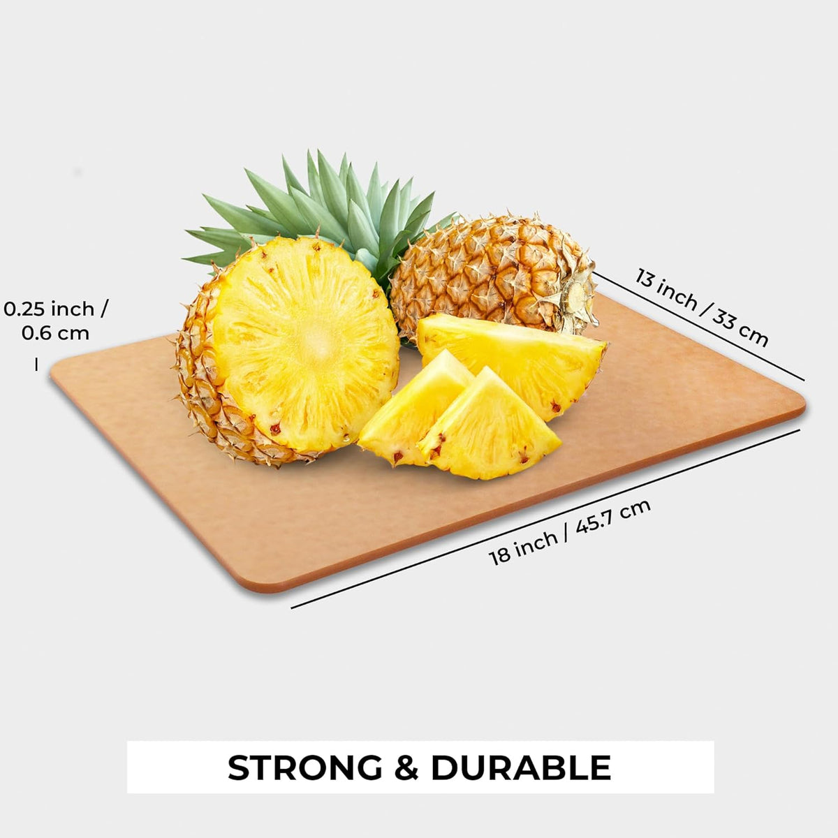 Freshware Wood Cutting Board for Kitchen, Dishwasher Safe, X Large, 18" x 13", Natural Slate