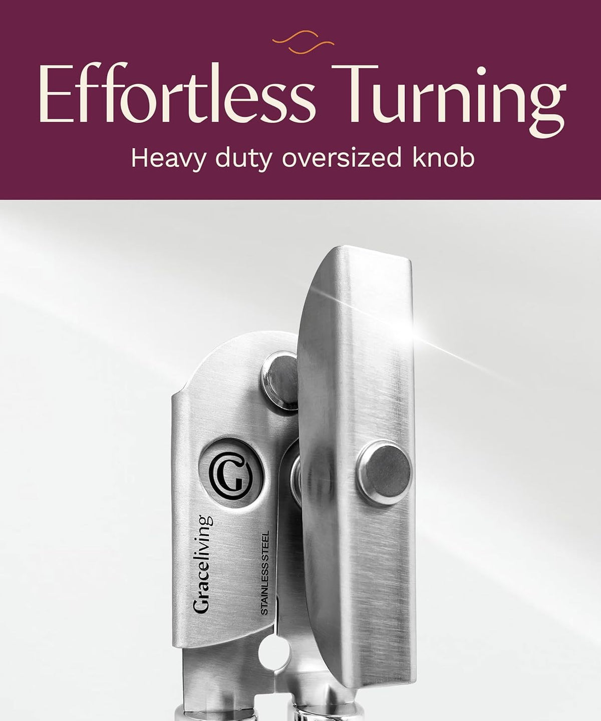 Premium Multifunctional Magnetic Manual Can Opener and Bottle Opener, Heavy Duty Stainless Steel Sharp Cutting Blade and Oversized Easy Turn Knob, Soft-Touch Handle, Kitchen Use, Black