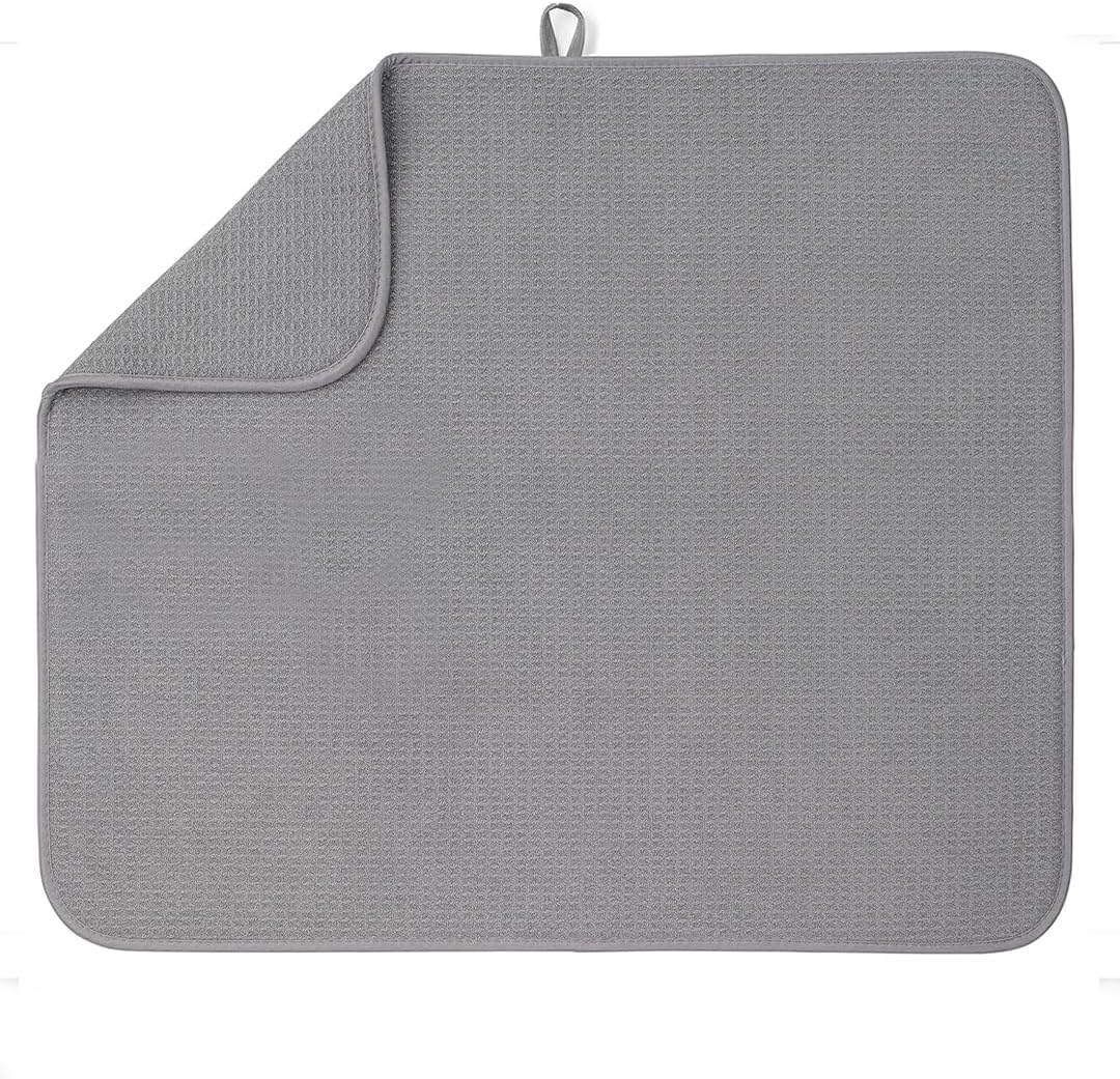 Bellemain XXL Dish Mat Microfiber Dish Drying Mat, Super absorbent (Grey, 16" x 18")