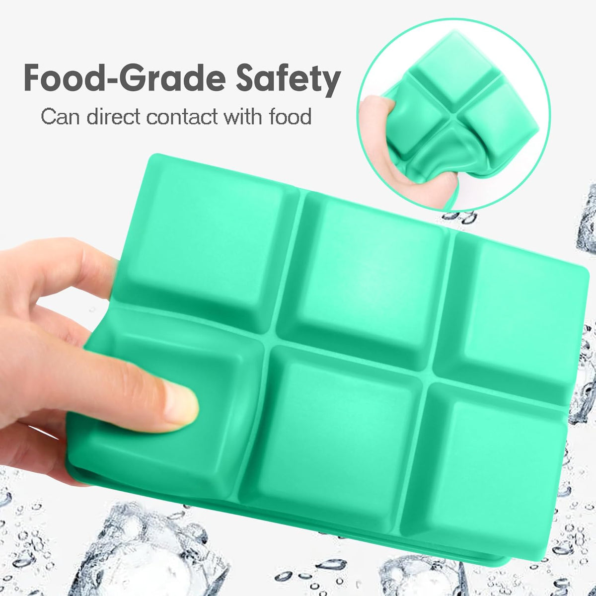 Silicone Ice Cube Trays 3 Pack - Large Size Silicone Ice Cube Molds with Leak Proof Removable Lid Square Ice Cube Tray And BPA Free for Cocktail,Whiskey, Stackable Flexible Ice