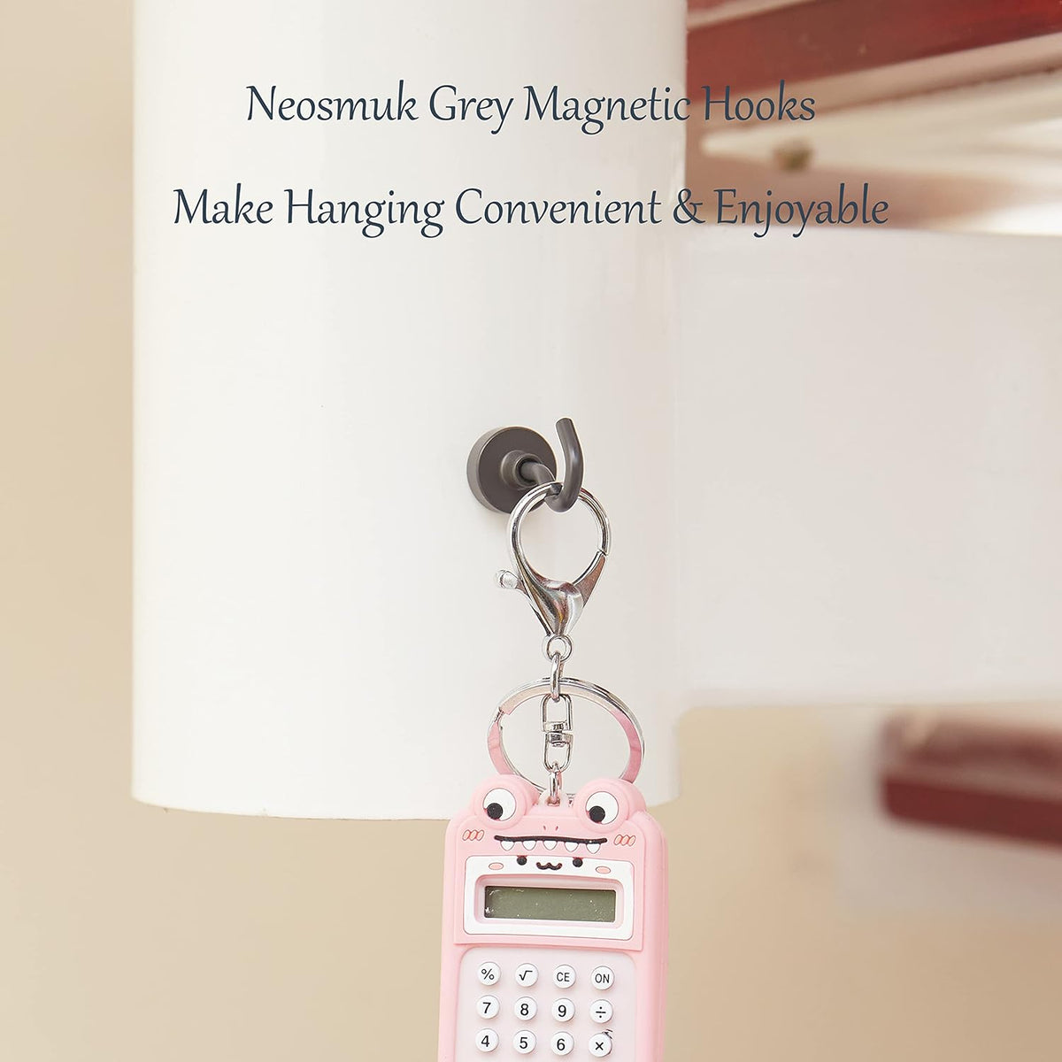 Neosmuk Magnetic Hooks Heavy Duty,Strong Magnet with Hook for Fridge, Super Neodymium Extra Strength Industrial Hooks for Hanging, Magnetic Hanger for Toolbox, Cruise, Grill(Gunmetal,10 Pack)