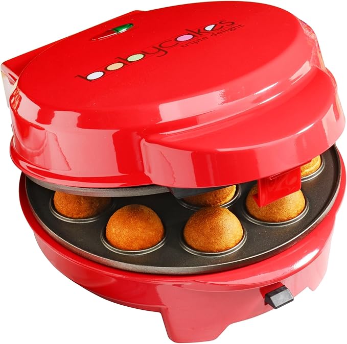 Babycakes 3-in-1 Removable Plate Treat Maker - Baking Gadgets for Cake Pops, Cupcakes & Donuts - Mini Kitchen Appliance & Baking Tool - Gift for Bakers - Includes Non-Stick Baking Plates