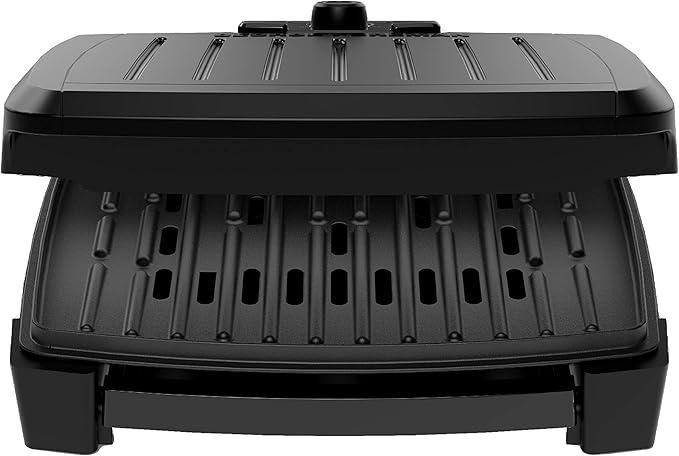 GEORGE FOREMAN® Contact Submersible™ Grill, 5-Serving Grill - Adjustable Temperature Control, Black Plates, Wash the entire grill