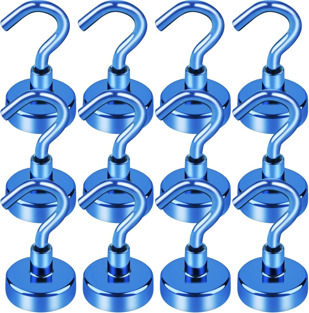 LOVIMAG Cruise Essentials, 28lbs Cruise Door Magnets, Blue Magnetic Hooks for Cruise Cabins, Magnetic Hooks for Hanging, Refrigerator, -12 Pack
