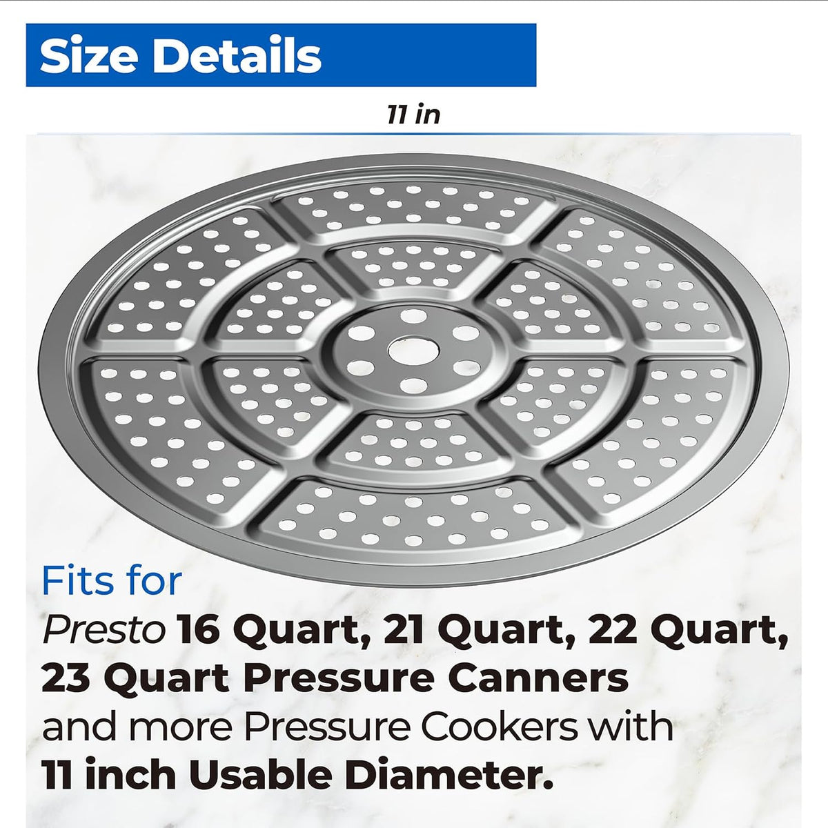 Pressure Canner Rack, 11 Inch Stainless Steel Pressure Cooker Rack 85707 Canning Rack Fits for Presto Pressure Canner and More (2 Pack)