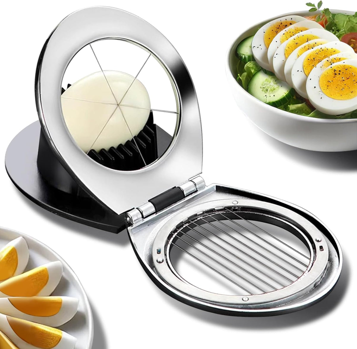 Egg Slicer for Hard Boiled Eggs,Egg Cutter,Strawberry Slicer,Heavy Duty Aluminium Tomato Slicer,Stainless Steel Wire Multipurpose, Dicer for Soft Fruit Mushroom,Suitable for Home, Picnics