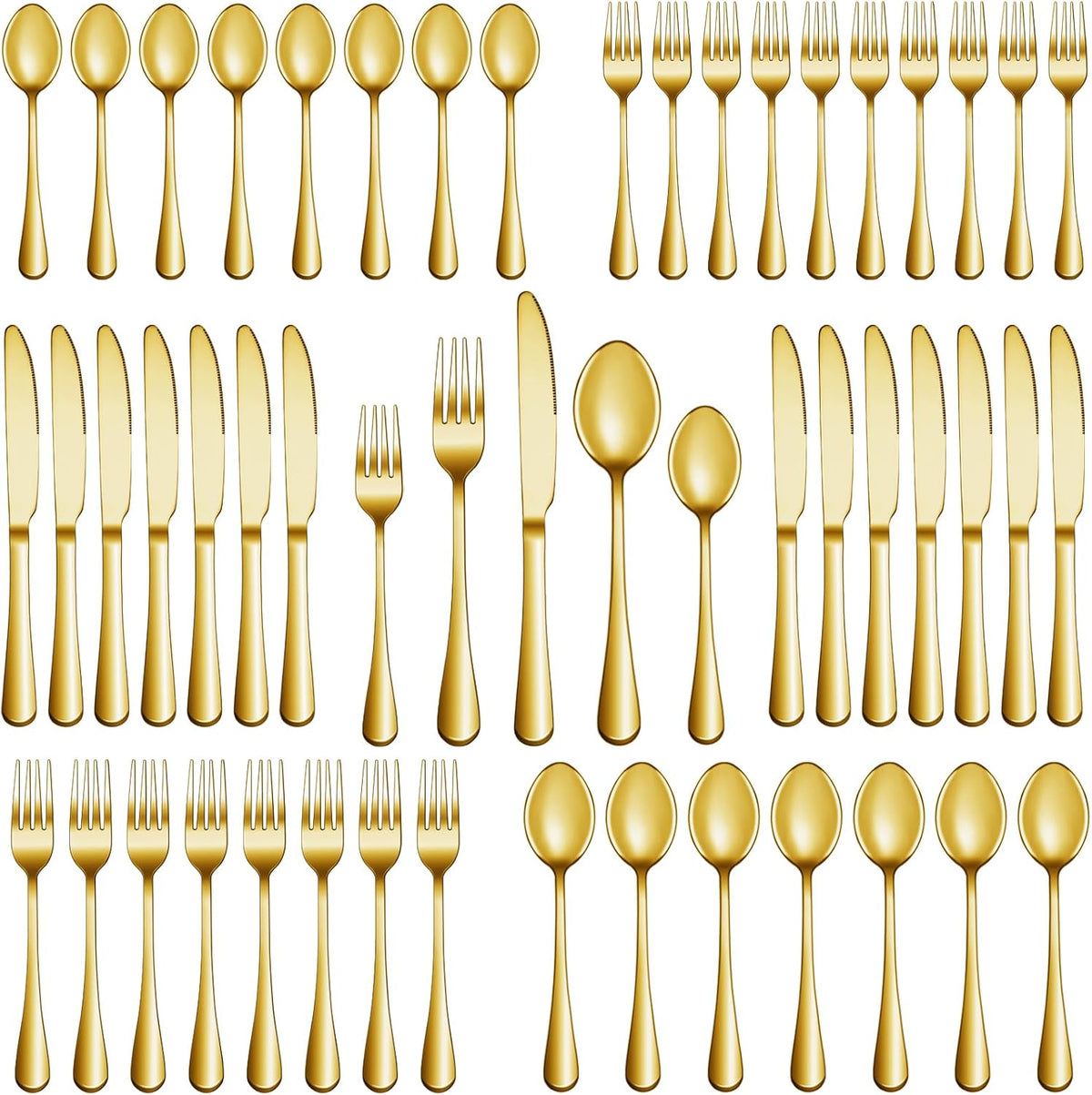 20 Pcs Gold Silverware Set Service for 4, Premium Stainless Steel Flatware Set, Cutlery Utensil Set, Durable Home Kitchen Eating Tableware Set, Include Fork Knife Spoon Set, Dishwasher Safe