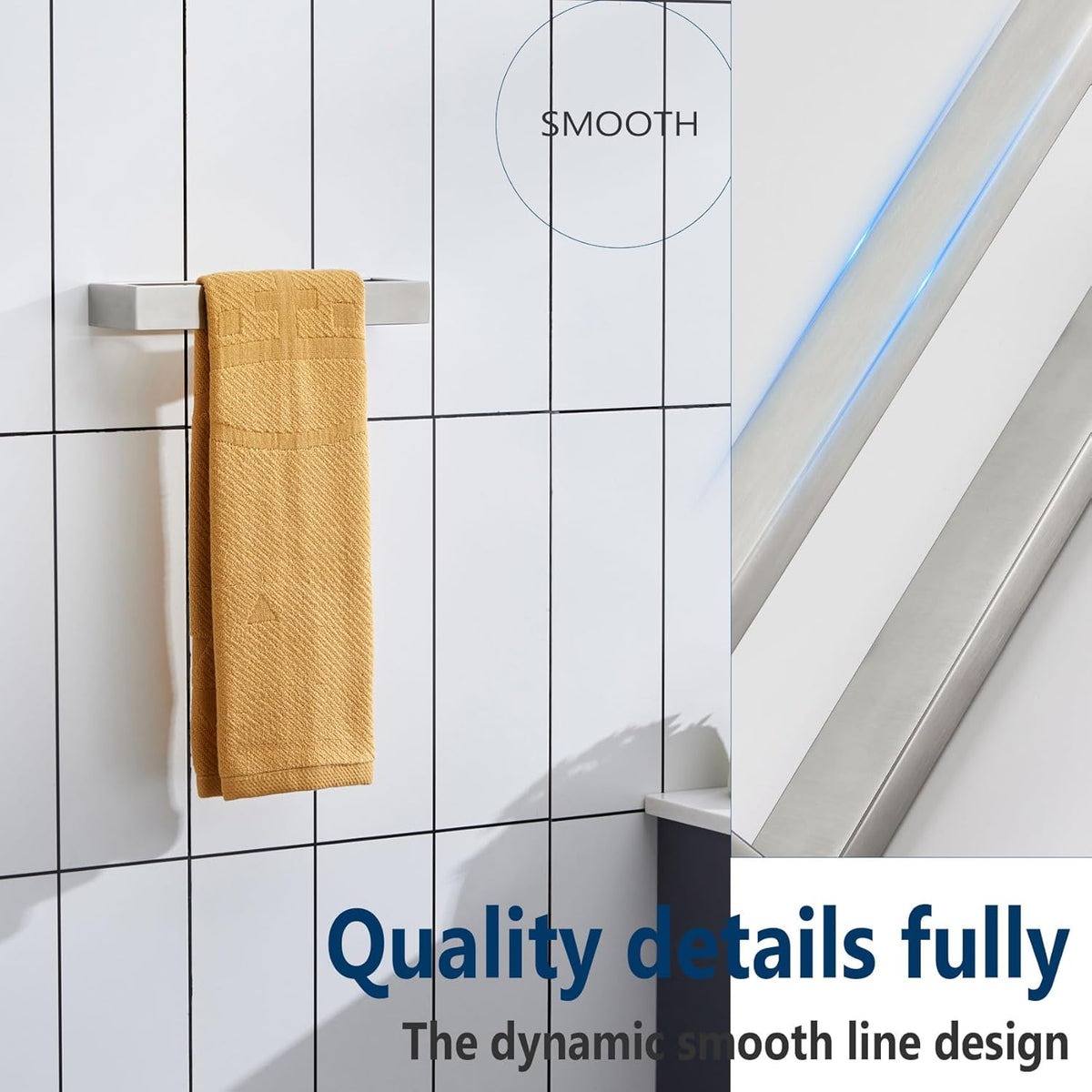 KOKOSIRI Towel Ring Brushed Nickel Hand Towel Hanger Holder 9-Inch Kitchen Rack Stainless Steel for Bathroom Hardware Wall Mount, 1 Pack B4008BR-L9