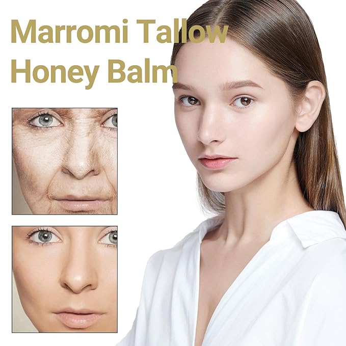 Marroomi Tallow Honey Balm, Advanced Beef Tallow for Skin, Marroomi Organic Grass-Fed Beef Tallow Balm With Raw Honey, Natural Soothing Moisturizing Anti-Aging, Suitable for All Skin Types (4 Bottle)