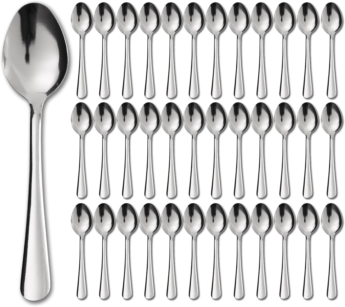 36 PCS Dinner Spoons Set - Windsor Stainless Steel Dinner Spoon 7.1 Inch with Dishwasher Safe Dessert Spoons,Metal Dessert Spoon, Silverware for Home,Kitchen or Restaurant