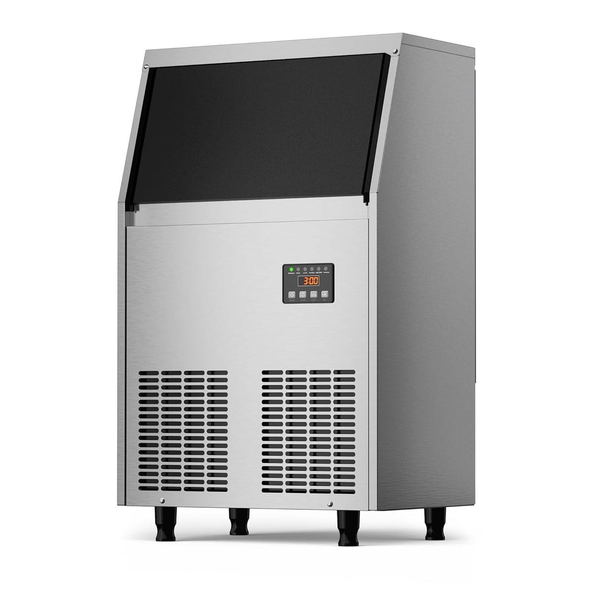 Commercial Ice Maker Machine, 150LBS/24H Under Counter Ice Maker with 35LBS Ice Storage,Stainless Steel Freestanding Ice Maker for Restaurant, Home, Bar, Office, Party, Outdoor Activities