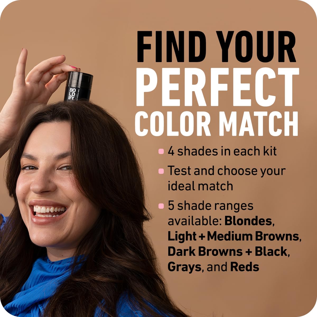 Boldify Hair Fibers Color Sample Kit - Fill In Thinning and Fine Hair for an Instantly Fuller, Thicker Look - 14 Shades for Women & Men - Grays