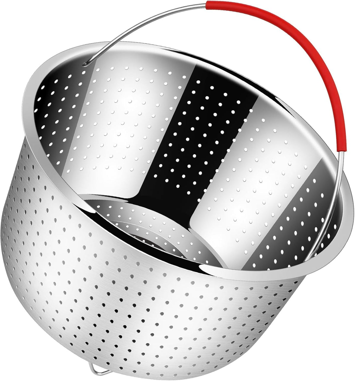 REDANT Vegetable Steamer Basket for Instant Pot Accessories 6 & 8 Qt - Stainless Steel Strainers and Colanders - Metal Strainer for Cooking Broccoli, Eggs, Pasta, Quinoa - with 2 Gloves, 6 Quart