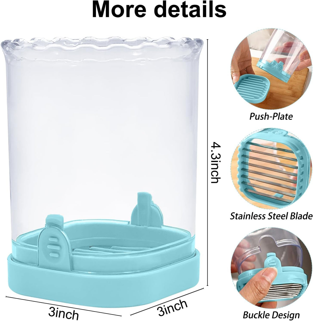 Fruit Slicer Cup: Strawberry Slicer, Strawberries Cutter Cup, Speed Cutter for Banana Grape Egg Kitchen Portable Slicing Tool(Light Blue)