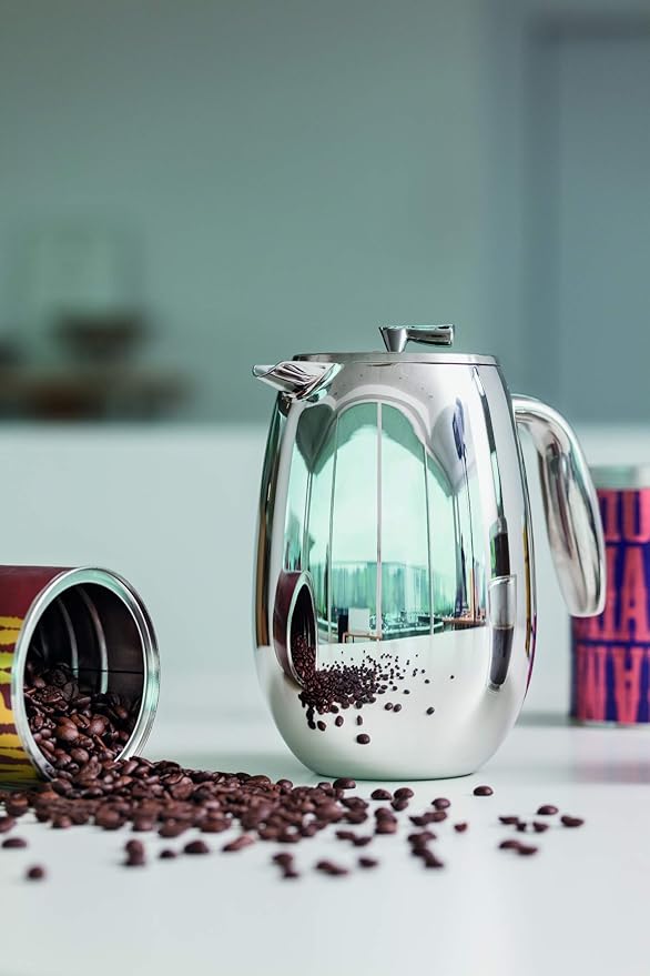 Bodum 51 oz Columbia Thermal French Press Coffee Maker, Insulated Double Wall Stainless Steel, Chrome