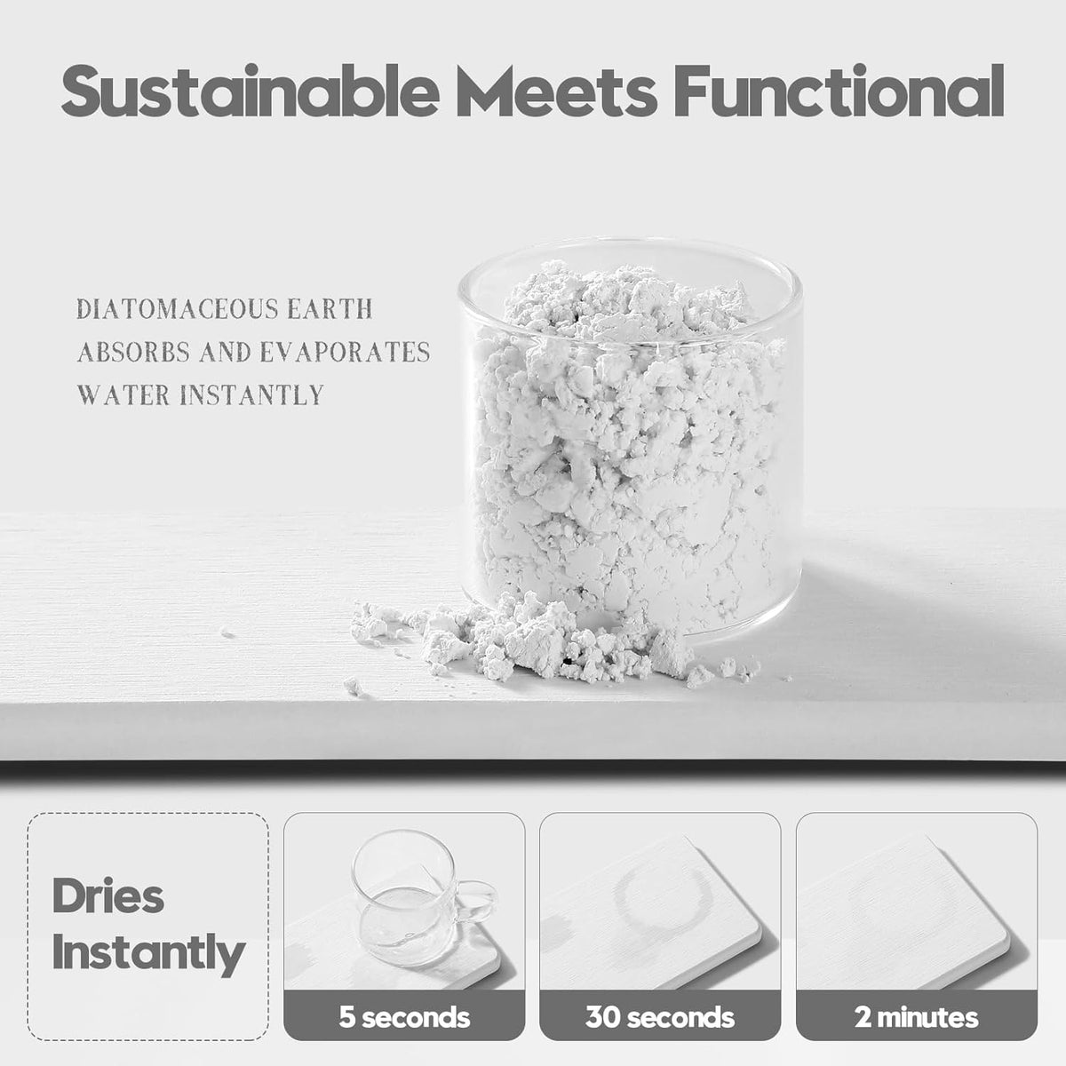 2PCS Bathroom Sink Trays, Water Absorbing Diatomite Stone Quick Drying Mat for Kitchen Counter, Dish Rack Soap Dispenser Sponge Holder Caddy Vanity Organizer, White, 9"x3.5"