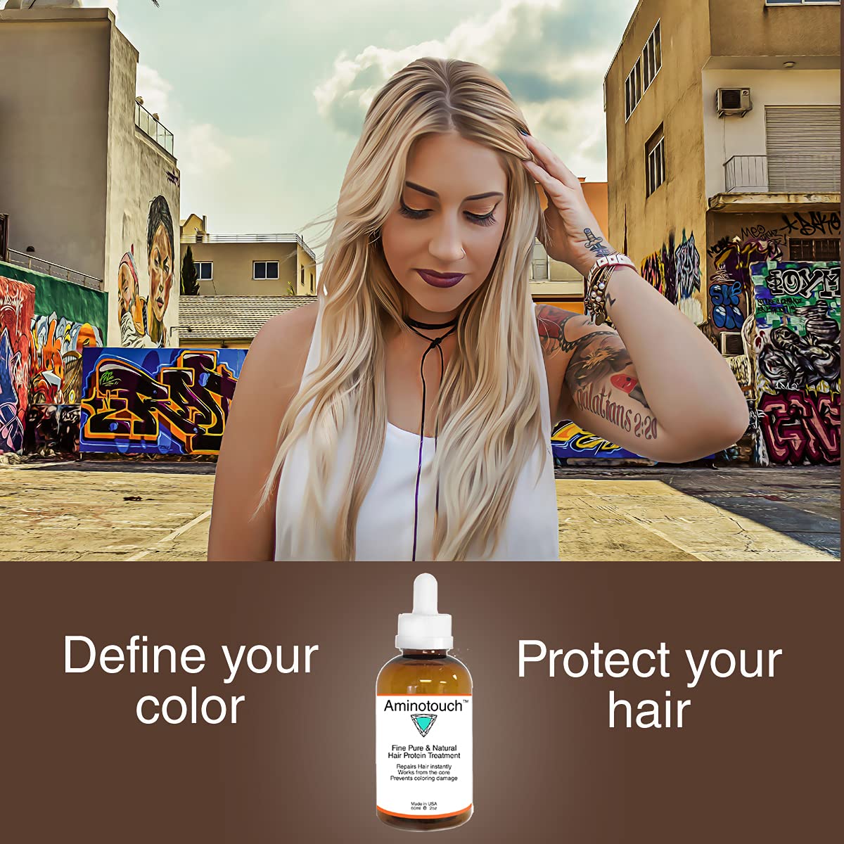 Aminotouch Natural PURE PROTEIN TREATMENT Instant Rescue Shot Grow Long Hair Repair Damage Split Ends, Strengthen Weak Hair, Collagen Filler Keratin Repair that Works From the Core (Reg)