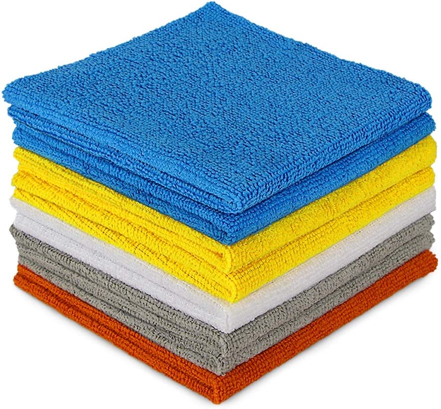 AIDEA Microfiber Cleaning Cloth 8PK, Dusting Cloth Drying Towel, All Purpose Soft Absorbent, Lint Free Rags, Streak Free Wash Cloth for House, Kitchen, Car, Window, 12"×12"