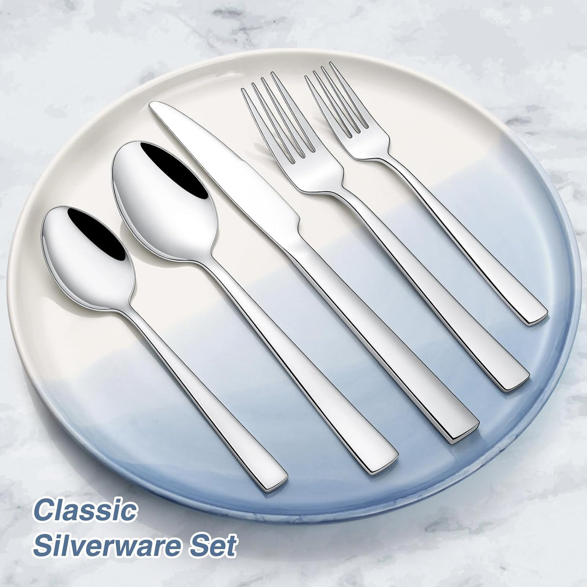 40 Piece Silverware Set For 8,Stainless Steel Flatware,Tableware Set Include Spoons/Forks/Knives,Yoehka Mirror Polished Cutlery/Utensil Set For Home Kitchen Restaurant Hotel,Dishwasher Safe
