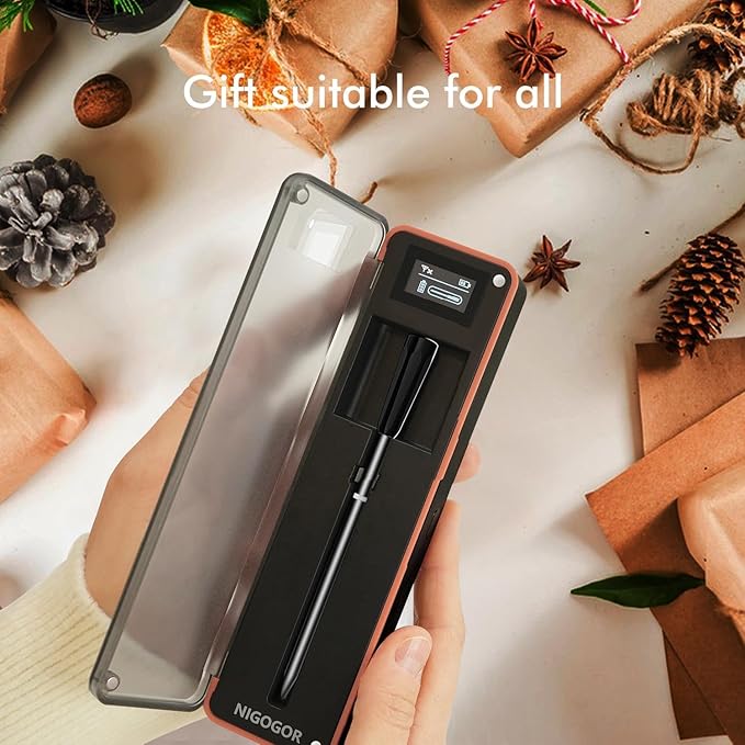 Smart Wireless Meat Thermometer with Thinnest Probe, Magnetic Bluetooth Food Thermometer, Remote Tracking and Real-Time Readings from Apps, for iOS and Android, for BBQ, Grill, Smoker
