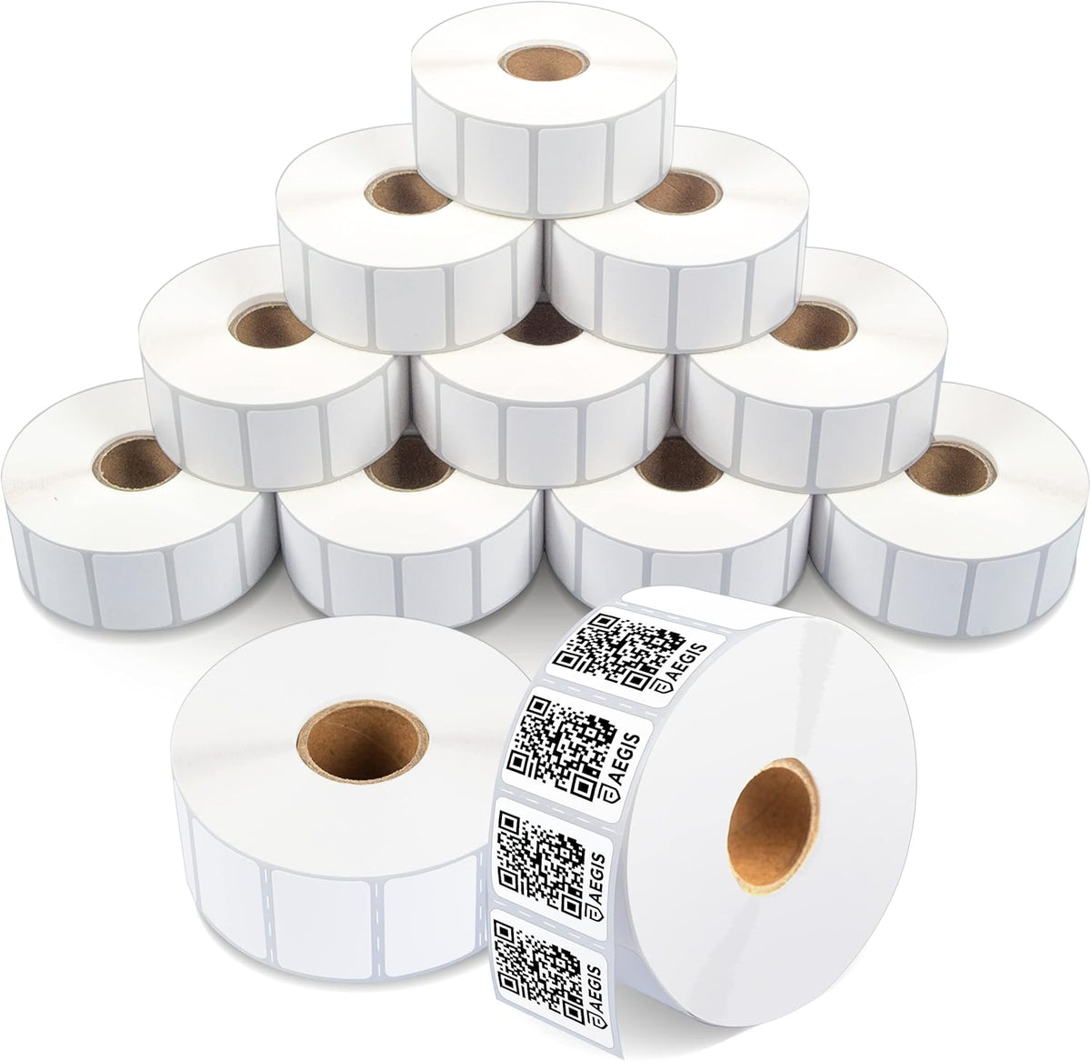 Aegis Adhesives - 1.2” X 0.85” Direct Thermal Multipurpose Labels for Return Address, QR Barcodes, Perforated & Compatible with Zebra Desktop Printers - NOT Rollo Compatible (12 Rolls, 1500/Roll)