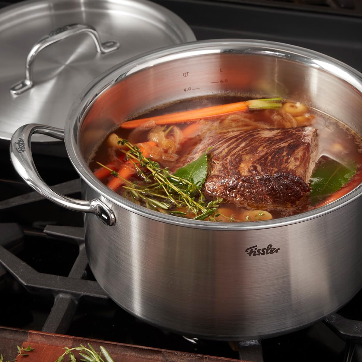 Fissler M5 Pro-Ply 5-ply Stainless Steel Stockpot, 6 Quart, with Metal Lid