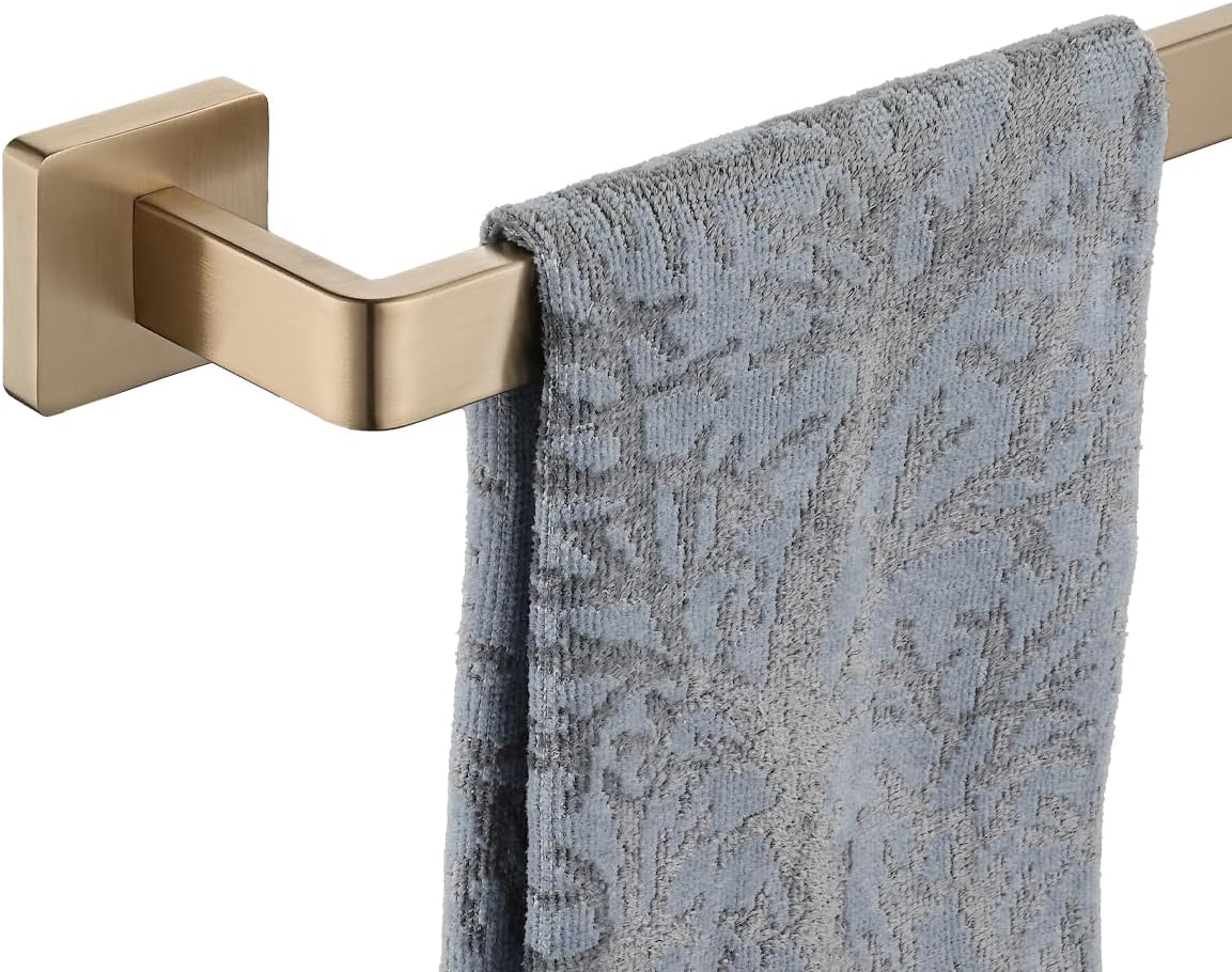 JQK Champagne Bronze Bath Towel Bar, 30 Inch 304 Stainless Steel Thicken 0.8mm Towel Rack Bathroom, Towel Holder Wall Mount, Total Length 32.41 Inch, TB250L30-CB