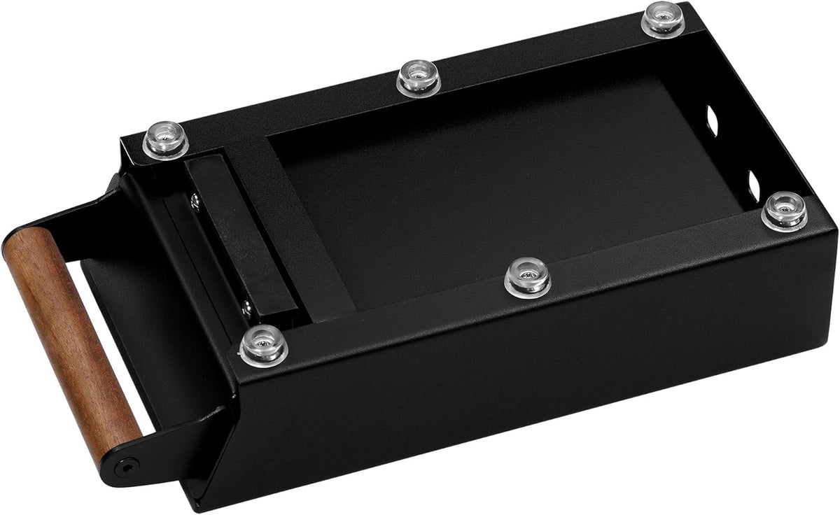 Normcore Espresso Knock Box Drawer, 304 Stainless Steel Under-Grinder Knock-Out Drawer with Walnut Wood Handle Fits Niche Zero & Fellow Ode, Shock-Absorbing Knock Bar, Size S, Matte Black