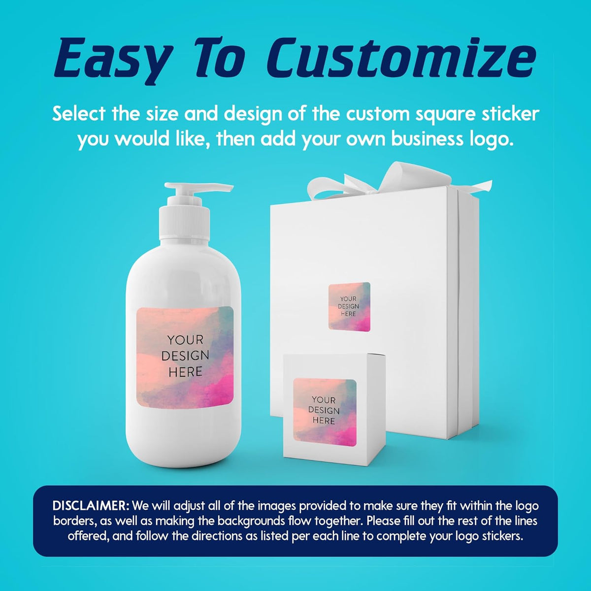 100 Custom Vinyl Stickers - Upload Your own Image, Text, Design, Logo - Personalized Logo Labels for Handmade, Packaging, Bottle, Jars, Candle, Brand Stickers (Rose, 1.5x1.5 Square)