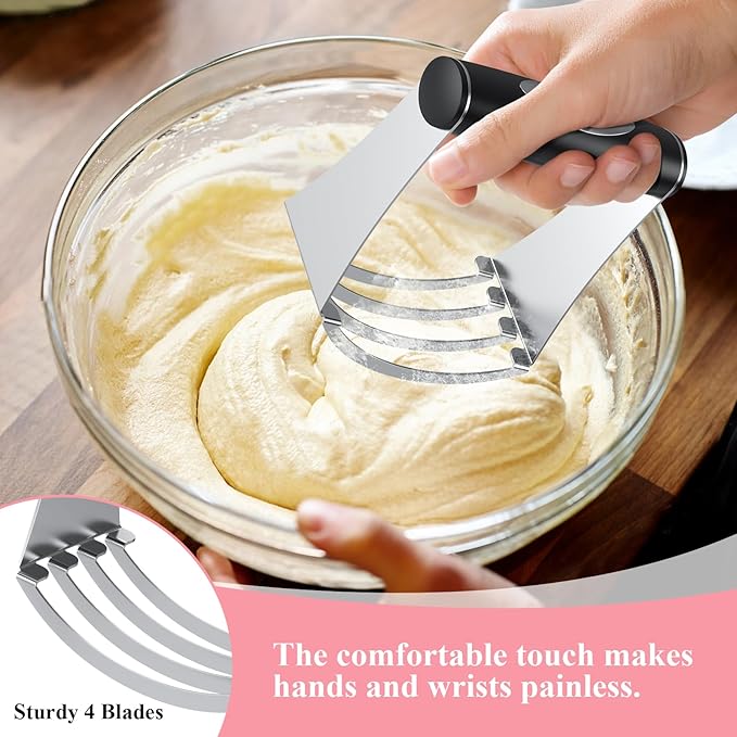 Biscuit Cutter Set, Dough Blender, Pastry Cutter, Biscuit Cutter, Dough Cutter,Pastry Cutter Set, Round Sifter,Baking Dough Tools for Cooking Cookies (3 Pcs/Set)