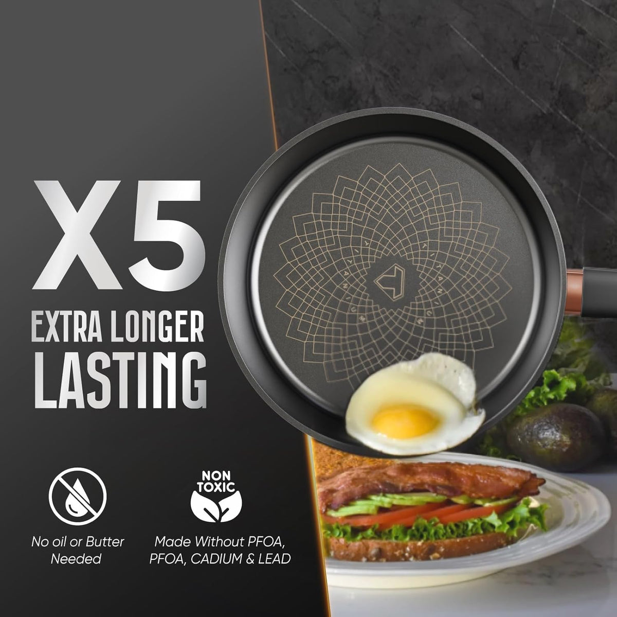 Saucepan for Cooking (FRY PAN (Titanium), 10 inch)