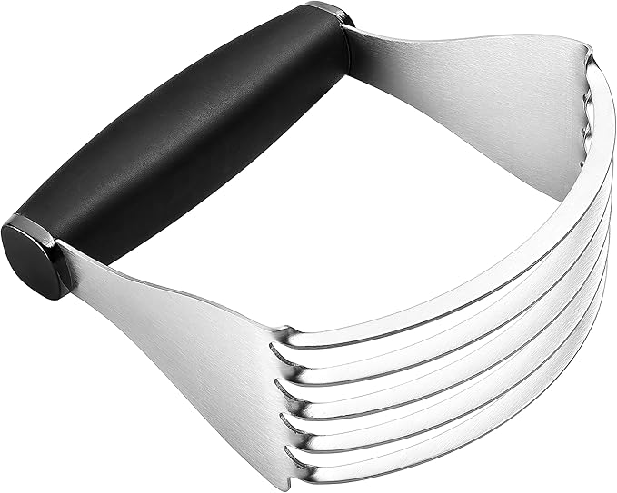 Spring Chef Dough Blender For Baking, Heavy Duty Dough Cutter Tool, Stainless Steel Pastry Cutter Tool with Sharp & Sturdy Blades, Pastry Blender for Easy Mixing, Dishwasher Safe - XL Size - Black