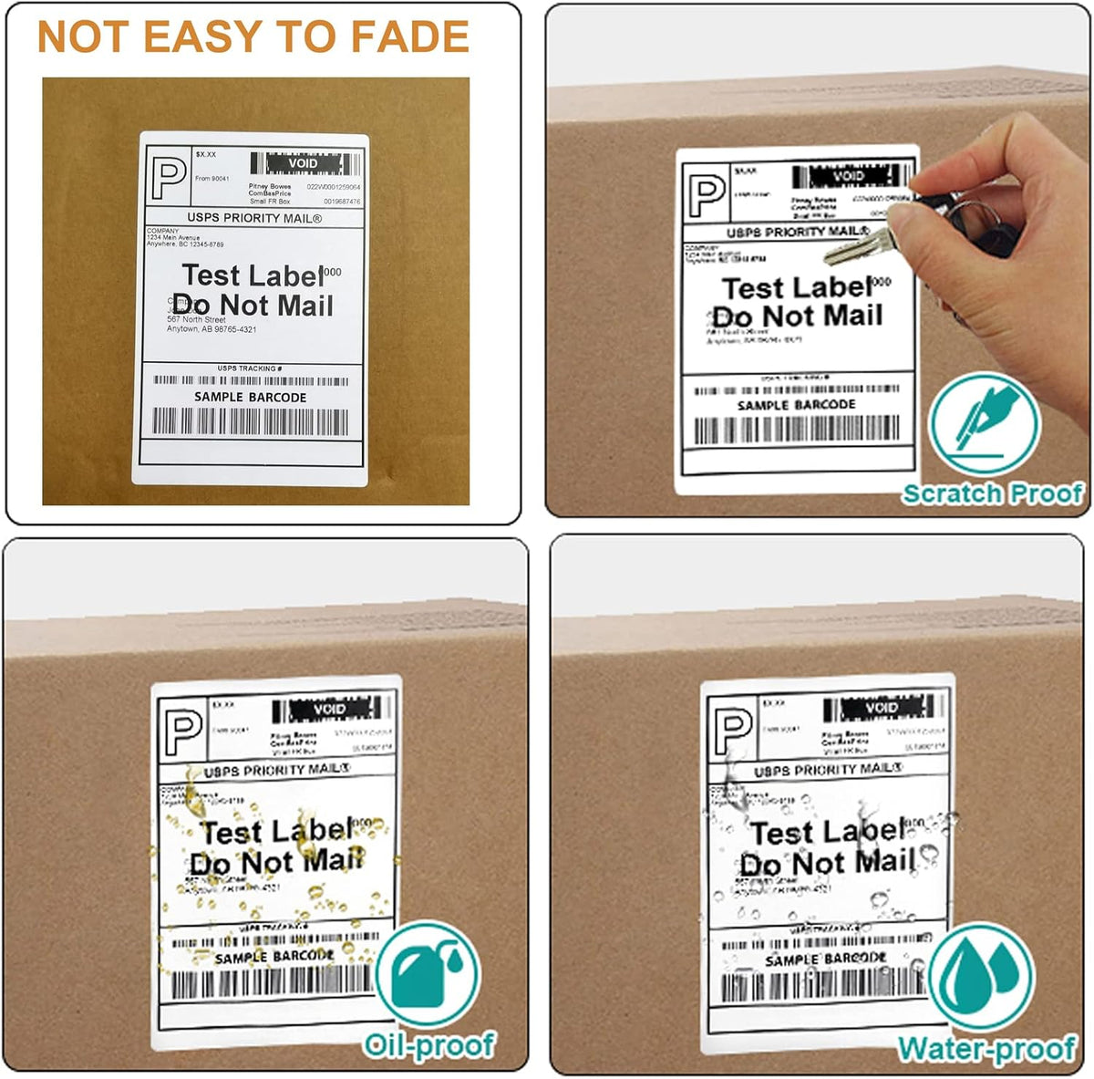 FungLam Thermal Labels 4x6 Direct Thermal Shipping Labels, 20 Rolls with 250 Labels/Roll, 1'' Core, Compatible Zebra 2844 ZP-450 ZP-500 ZP-505 Thermal Printer Label
