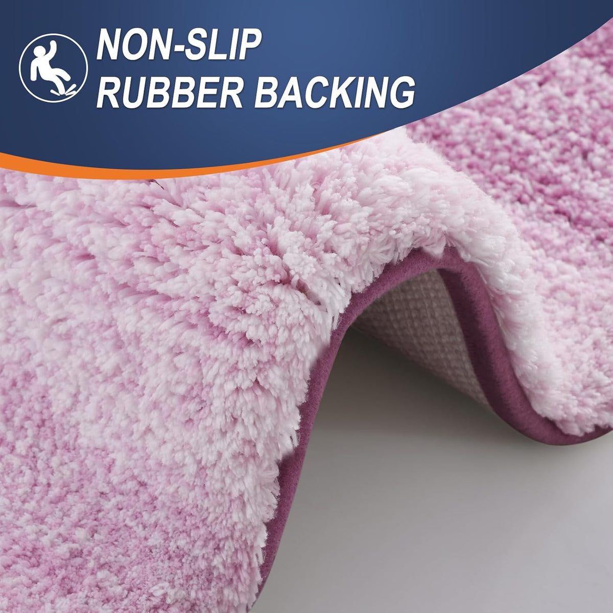 OLANLY Bathroom Runner Rugs 44x24, Extra Soft Absorbent Microfiber Bath Rugs, Rubber Backing, Quick Dry, Washable Bath Mats for Bathroom Floor, Tub and Shower, Home Decor Accessories, Pinkish-Purple