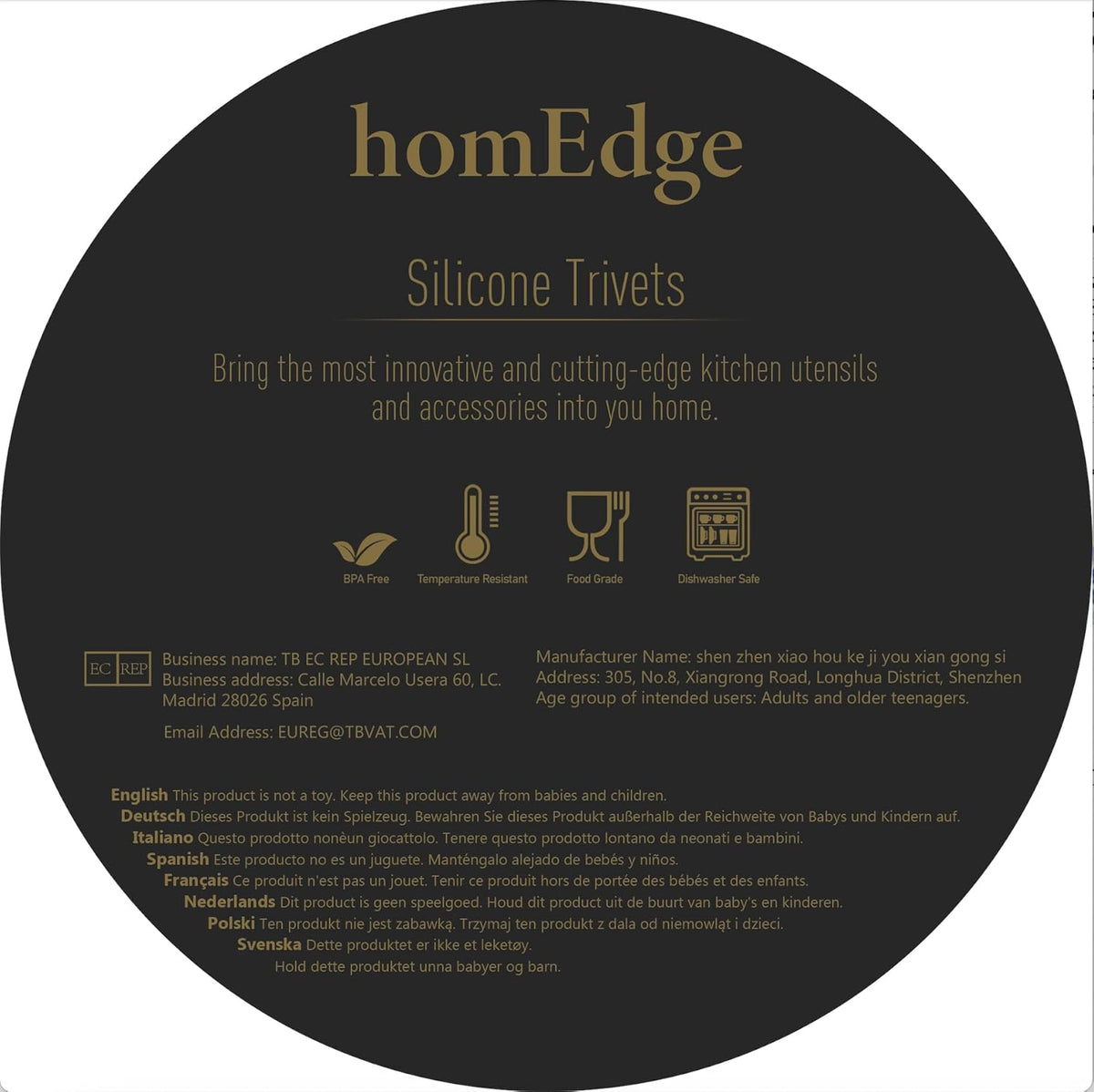homEdge Silicone Trivets Mat, 6 Packs Multipurpose Non Slip Heat Resistant Pot Holder-Mint Green