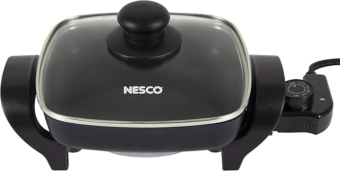 NESCO ES-08, Electric Skillet, Black, 8 inch, 800 watts