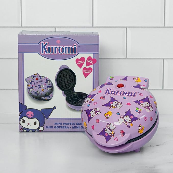 Uncanny Brands Hello Kitty Kuromi Mini Waffle Maker - Cook With Your Favorite Bunny Character